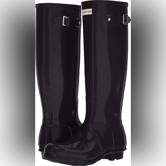 Hunter Shoes - Women's Original Tall Hunter Rain Boots in Gloss Black
